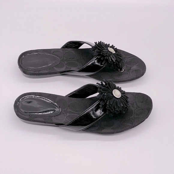 COACH MONOGRAM CANVAS SANDALS - Picture 2 of 5